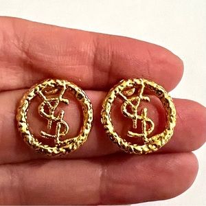YSL Monogram Round Studs Earrings